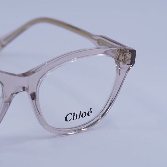 Chloe Chloe CH0085O 003 Eyeglasses Transparent Pink 49mm Square Size ONE SIZE - 2 Thumbnail