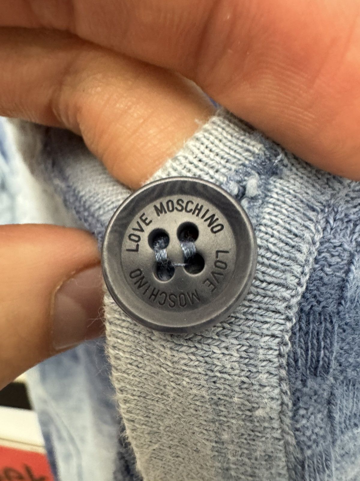 Moschino Love Moschino Blue Cloud Cardigan Rare Luxury Sweater Knit Size US L / EU 52-54 / 3 - 5 Thumbnail