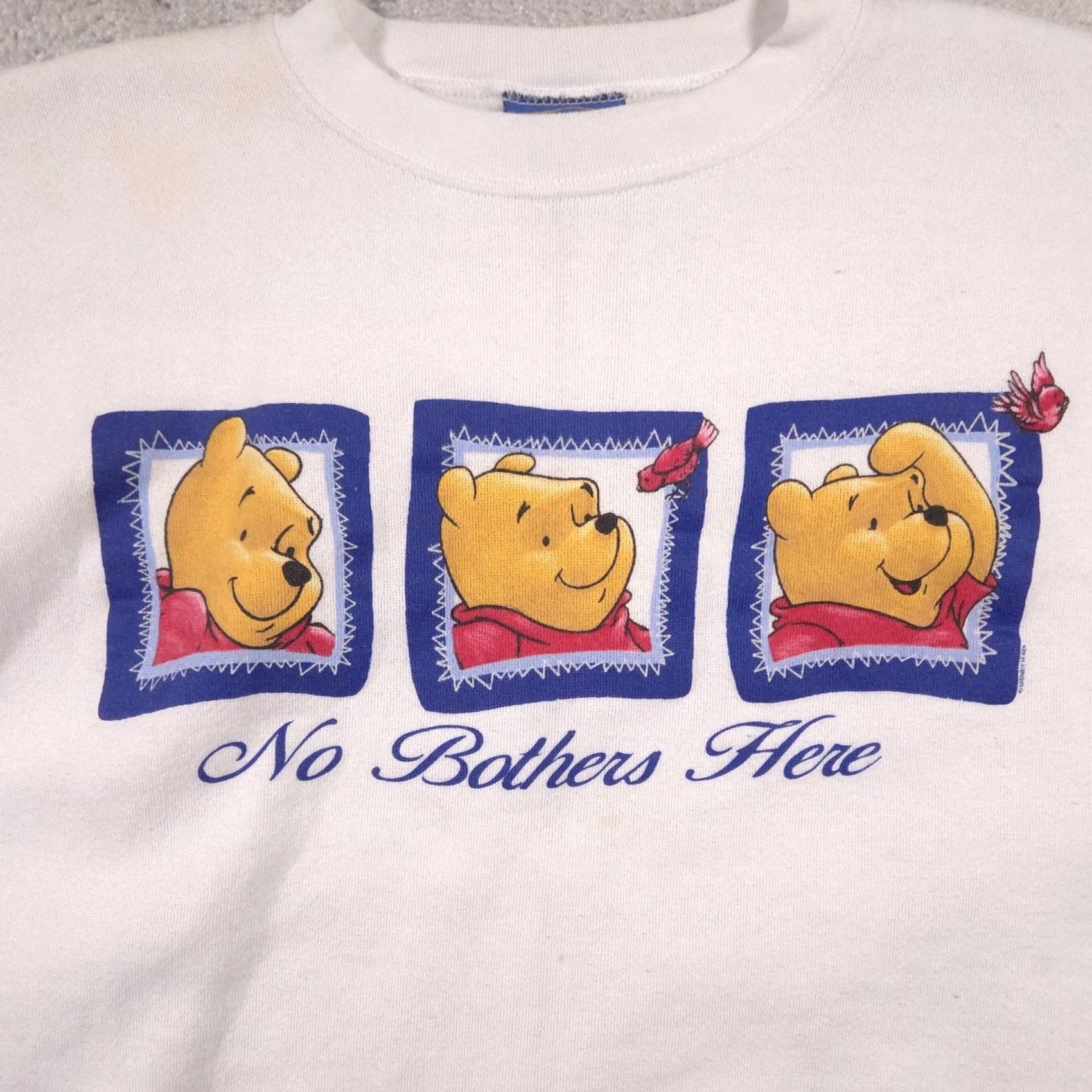 Hereu VINTAGE Pooh Sweatshirt Mens XL White No Bothers Here Pooh Graphic 90s Size US XL / EU 56 / 4 - 4 Thumbnail