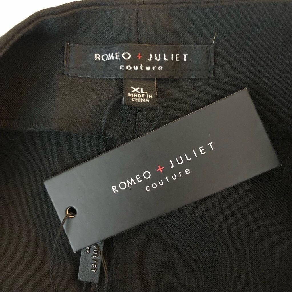 Other Romeo & Juliet Womens Straight Leg Pants Black Stretch Pleat Size 32" / US 10 / IT 46 - 7 Thumbnail
