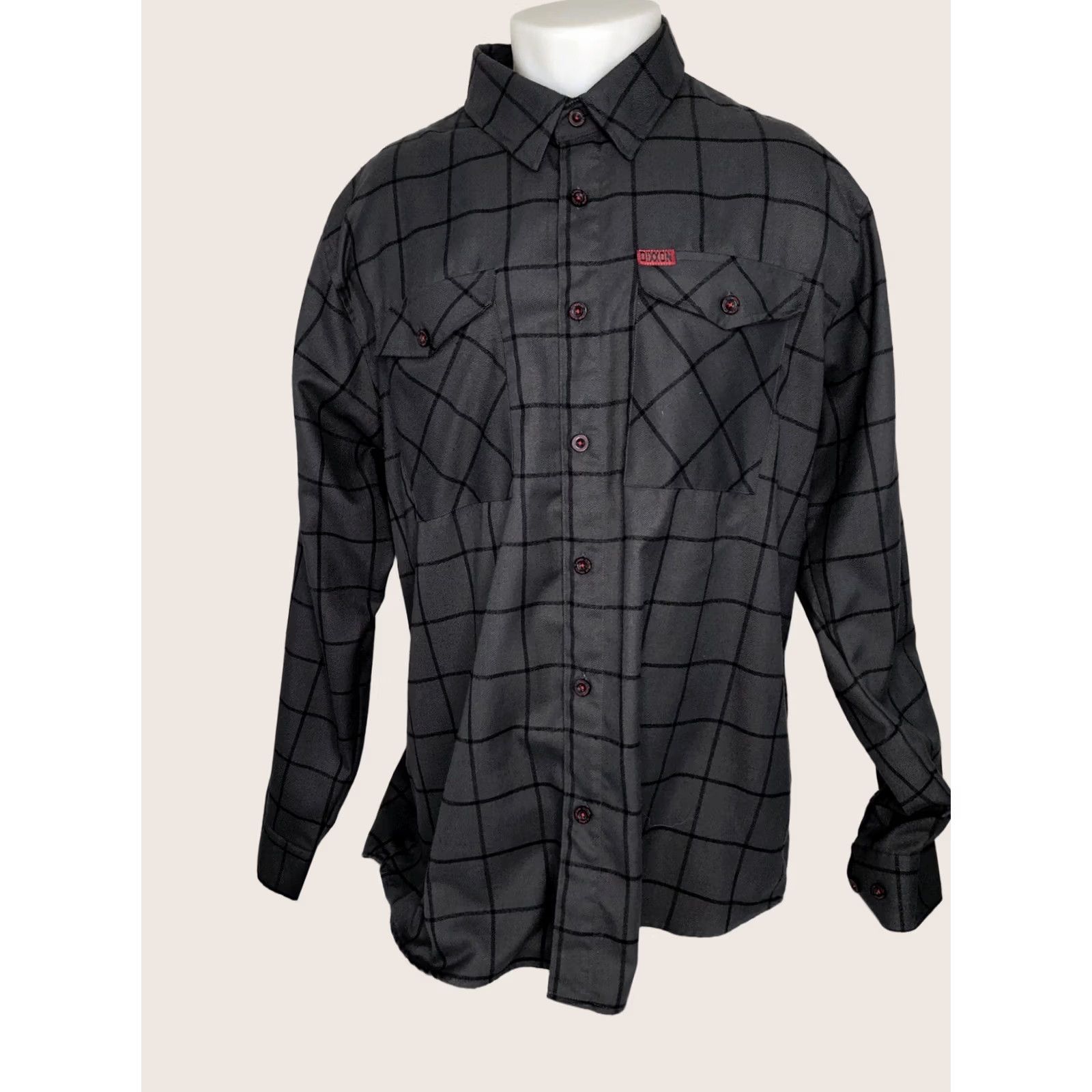 Vintage DIXXON FLANNEL CO / THE LAFAYETTE - Mens 2X Plaid Check Shirt Mens 2X Dark Gray & Black Flannel Button-Up Long Sleeve Shirt Size US XXL / EU 58 / 5 - 1 Thumbnail