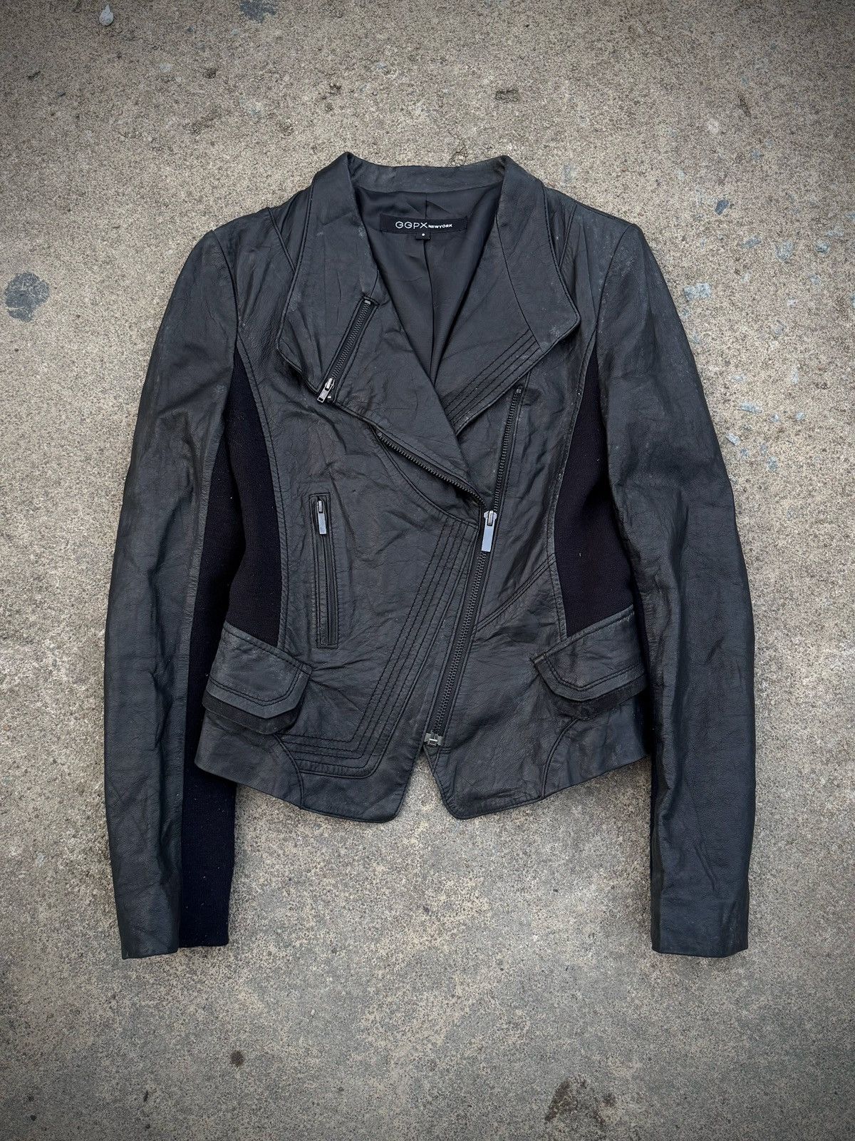 Yasuyuki Ishii Leather Biker Jacket Asymmetrical Ggpxnewyork Size US S / EU 44-46 / 1 - 1 Thumbnail