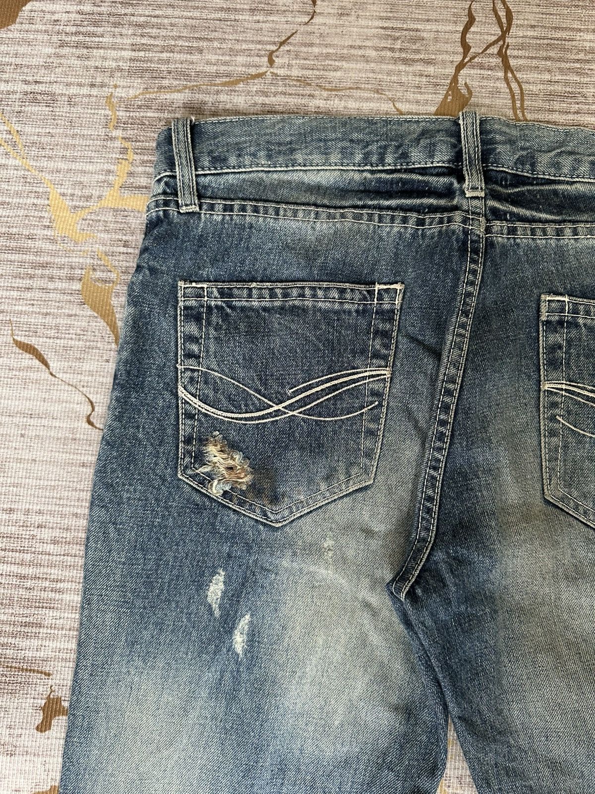 CIVARIZE FLARE Cavari A Studded Pocket Claw Marks Distressed Denim Size US 32 / EU 48 - 16 Thumbnail