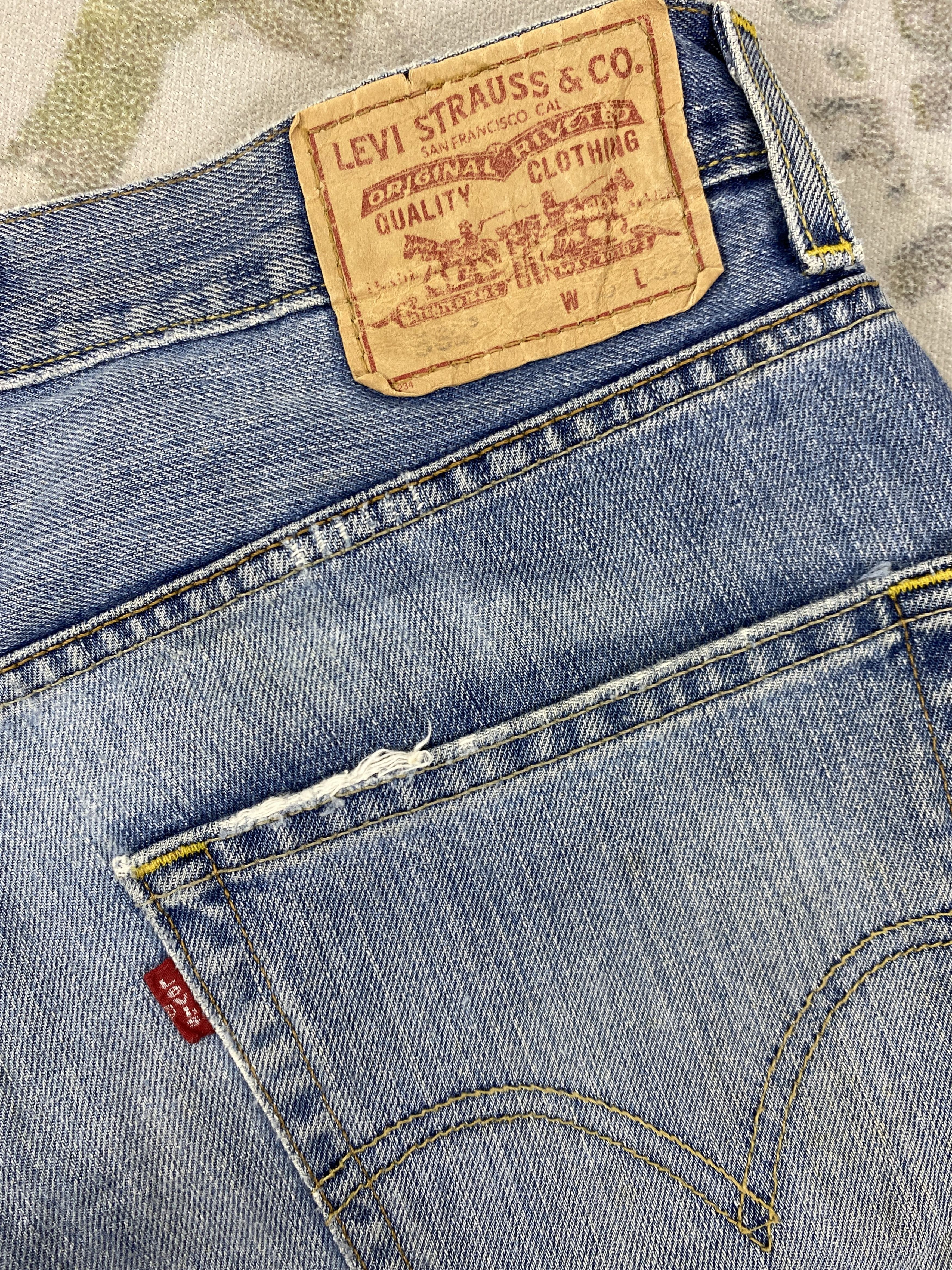 Levi's Blue Distressed Vintage Levi's 569 Loose Denim 35x32 -JN368 Size US 35 - 11 Thumbnail