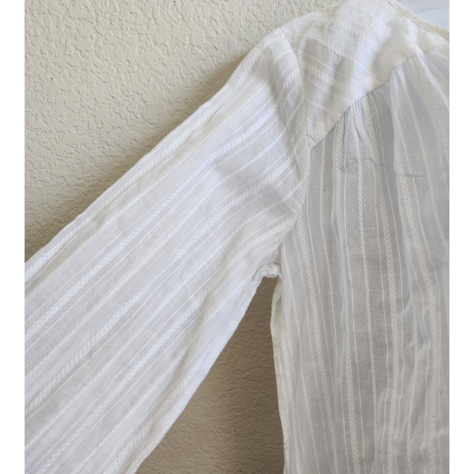 Merona Merona White 3/4 Sleeves Swim Cover Up Large Tassel Tie Size XL / US 12-14 / IT 48-50 - 2 Thumbnail