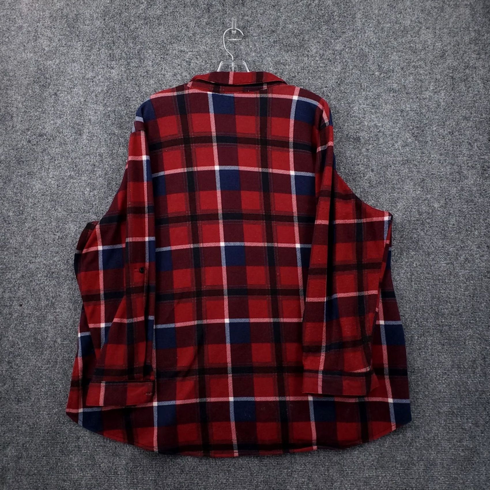Vintage Rue Shirt Womens 2X XXL Red Plaid Button Up Long Sleeve Polyester Collared Size XXL / US 16-18 / IT 52-54 - 3 Thumbnail