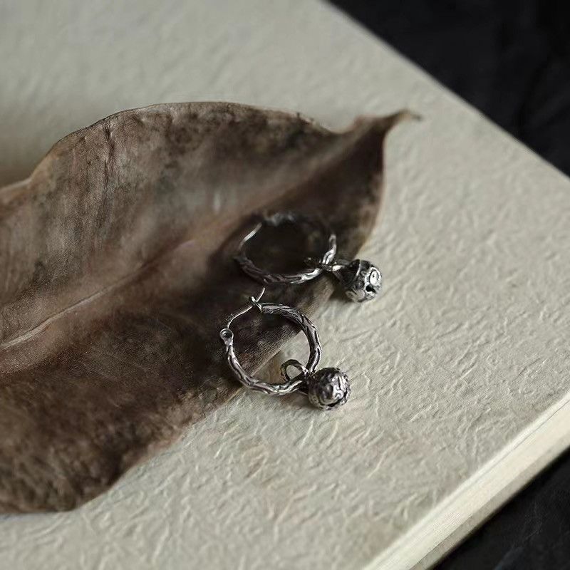 Jewelry Retro Bell Pendant Hoop Earrings Size ONE SIZE - 3 Thumbnail