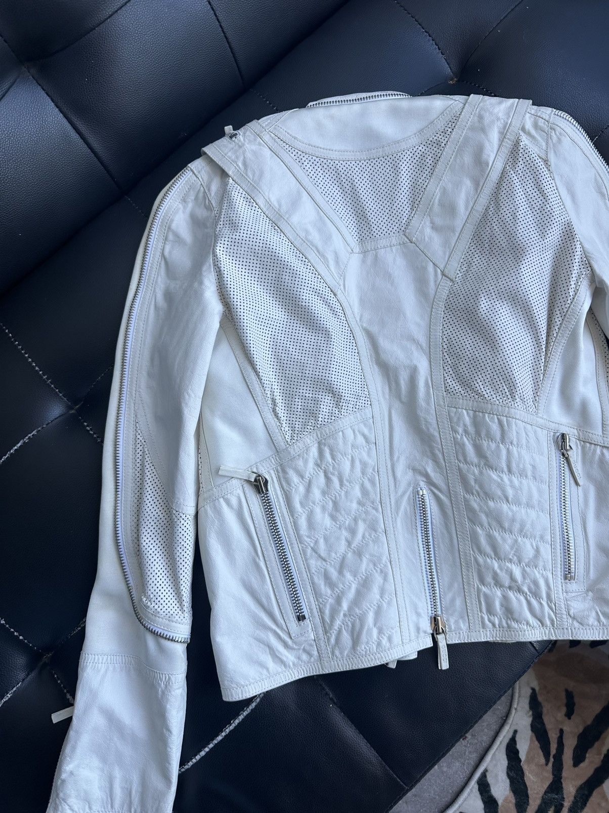 Gucci × Tom Ford × Vintage Gucci By Tom Ford 2003 Ivory leather Moto jacket galliano Size S / US 4 / IT 40 - 5 Thumbnail