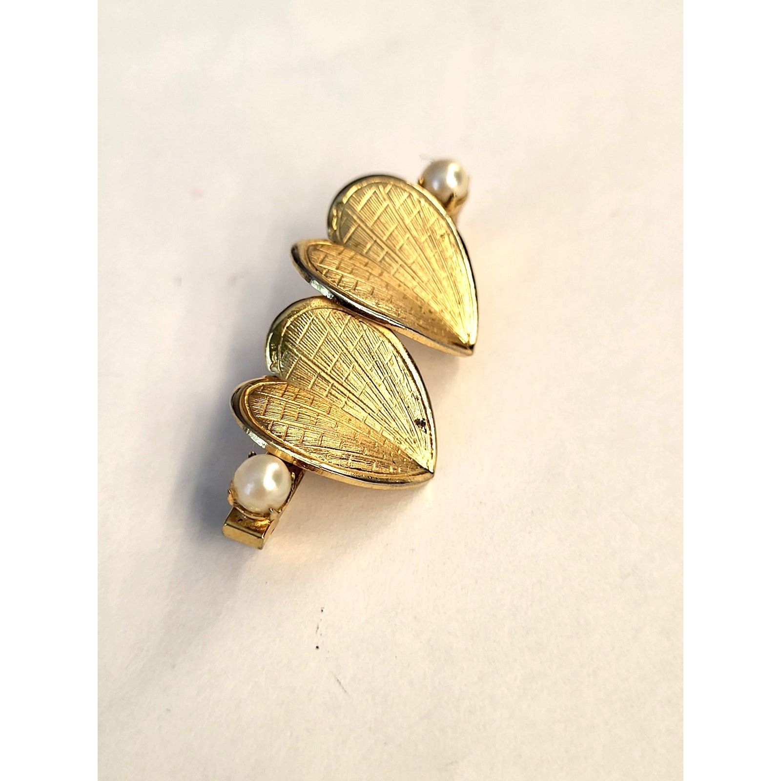 & Other Stories VTG Giovanni Heart Brooch w/Pearls Signed Gold Size ONE SIZE - 2 Thumbnail