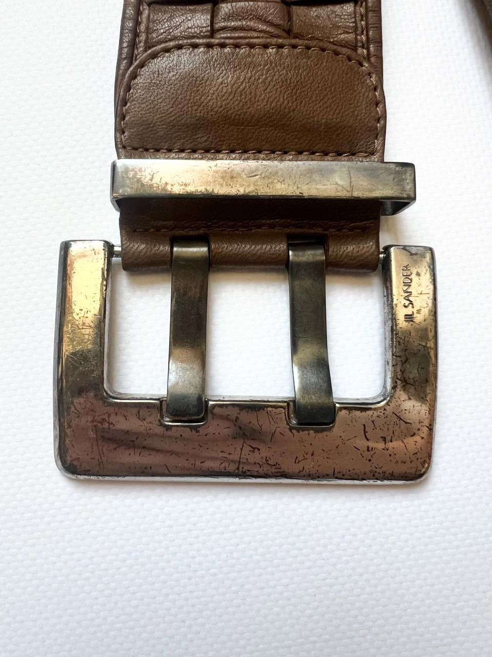 Japanese Brand × Jil Sander Vintage rare Jil Sander 90s braided pleated leather belt Size ONE SIZE - 5 Thumbnail