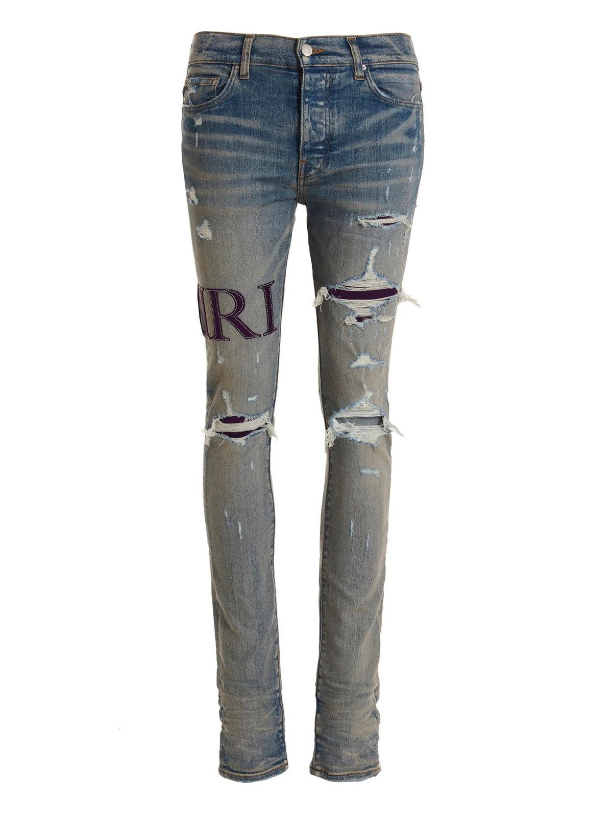 Amiri o1gr1nt0924 Serif Logo Jeans in Clay Indigo Size US 32 / EU 48 - 1 Thumbnail