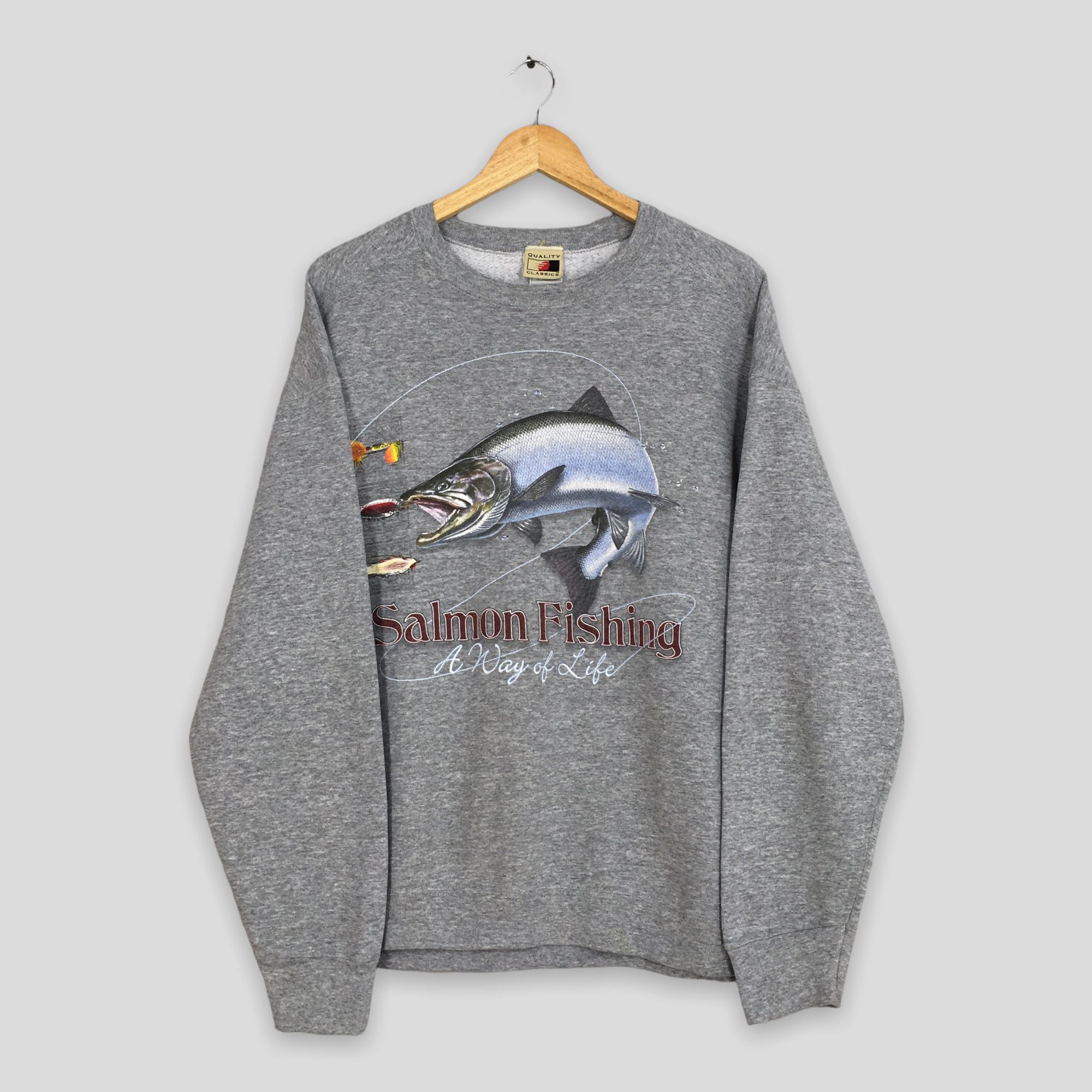 Vintage Vintage Salmon Fishing A Way Of Live Sweatshirt XLarge Size US XL / EU 56 / 4 - 1 Thumbnail