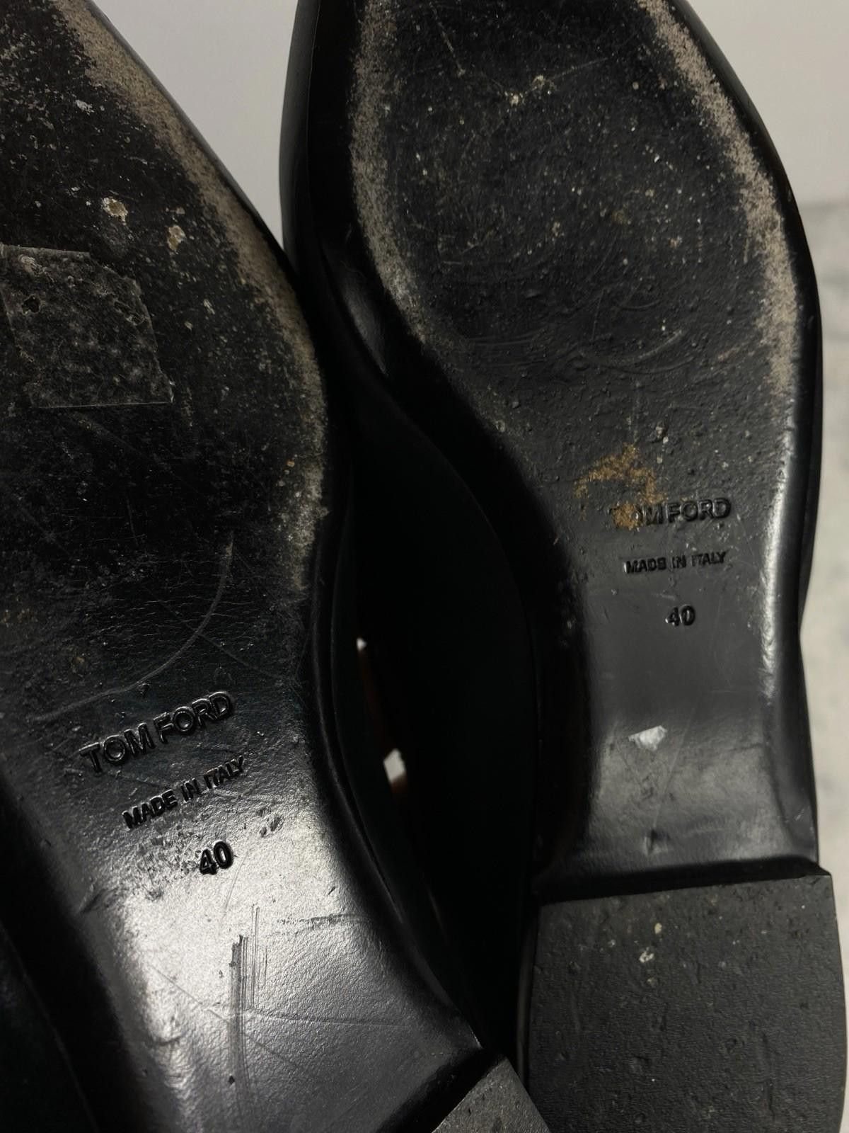 Tom Ford Tom Ford Black Leather Ballet Flats with Zipper Trim Size US 12 / IT 42 - 9 Thumbnail