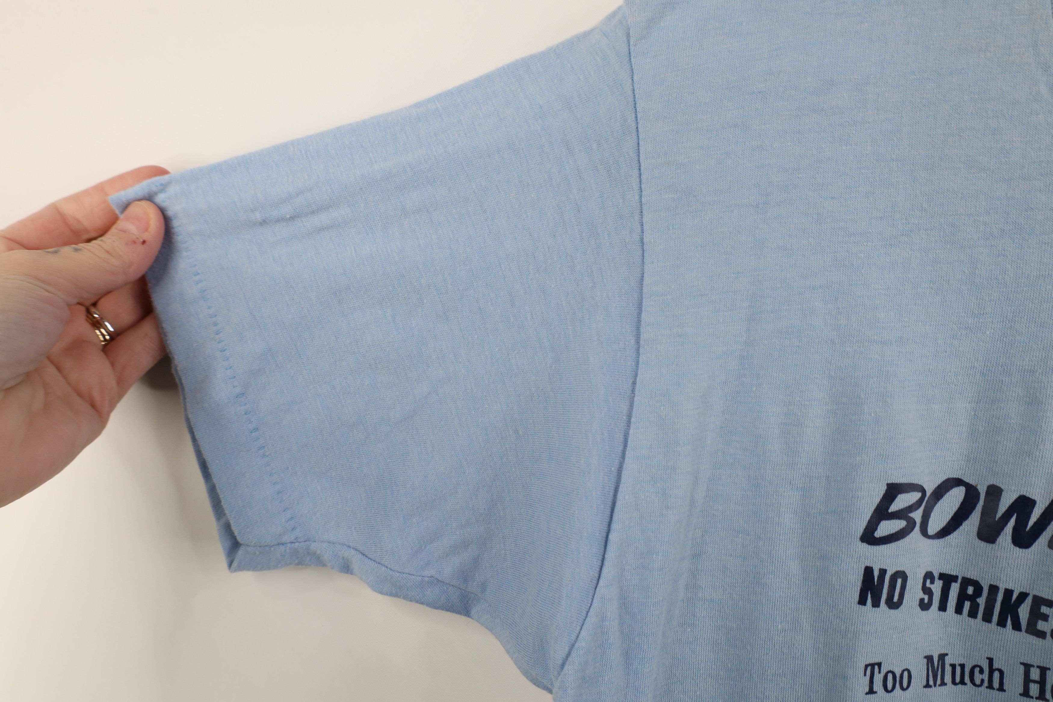 Vintage Vintage 80s Bowling Excuse Short Sleeve T-Shirt Blue USA Size L / US 10 / IT 46 - 9 Thumbnail