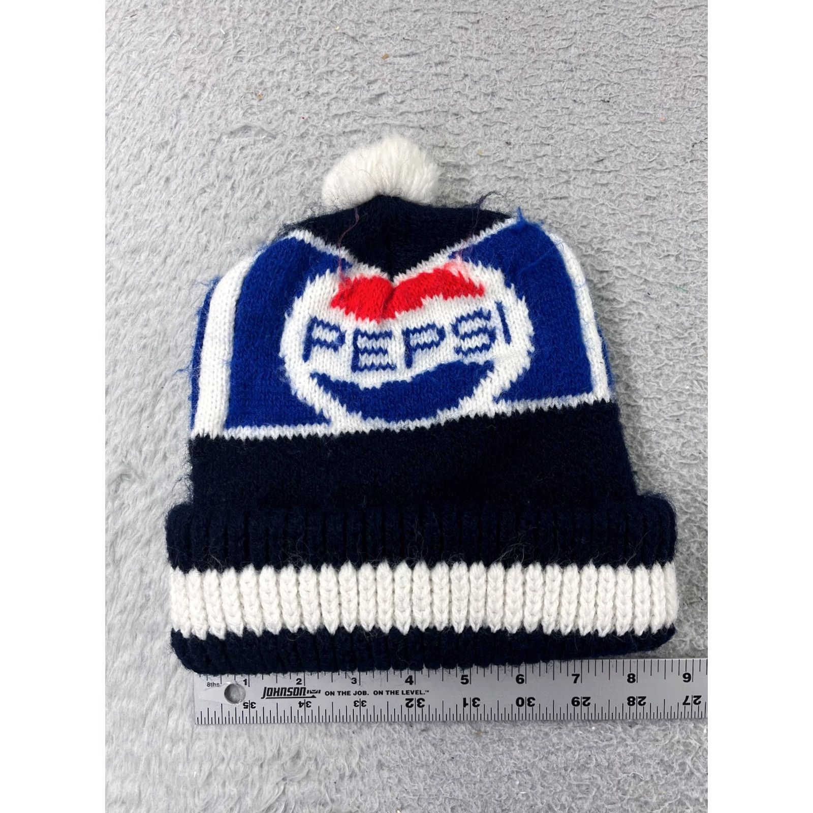 Vintage VINTAGE Pepsi Beanie Toque Adult One Size Blue White Knit Soda 100% Acrylic Pom Hat Mens Beanie Accessories Seasonal Logo Ski 90s Size ONE SIZE - 4 Thumbnail