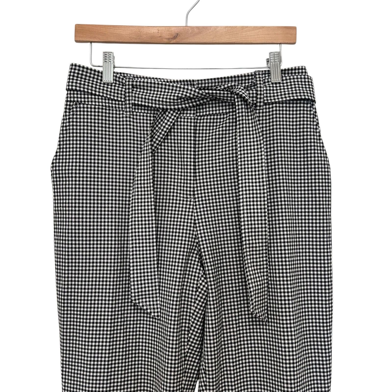 Joie Joie Black White Gingham Belted Pants Sz 8 Size 30" / US 8 / IT 44 - 2 Thumbnail