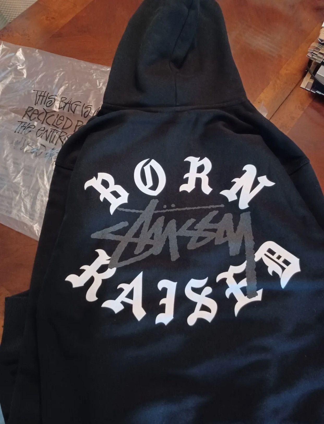 STÜSSY & BORN X RAISED LOGO ZIP HOODIE - Stüssy