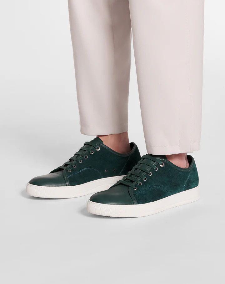Lanvin o1w1db11124 Leather And Suede Sneakers in Dark Green Size US 9 / EU 42 - 3 Thumbnail
