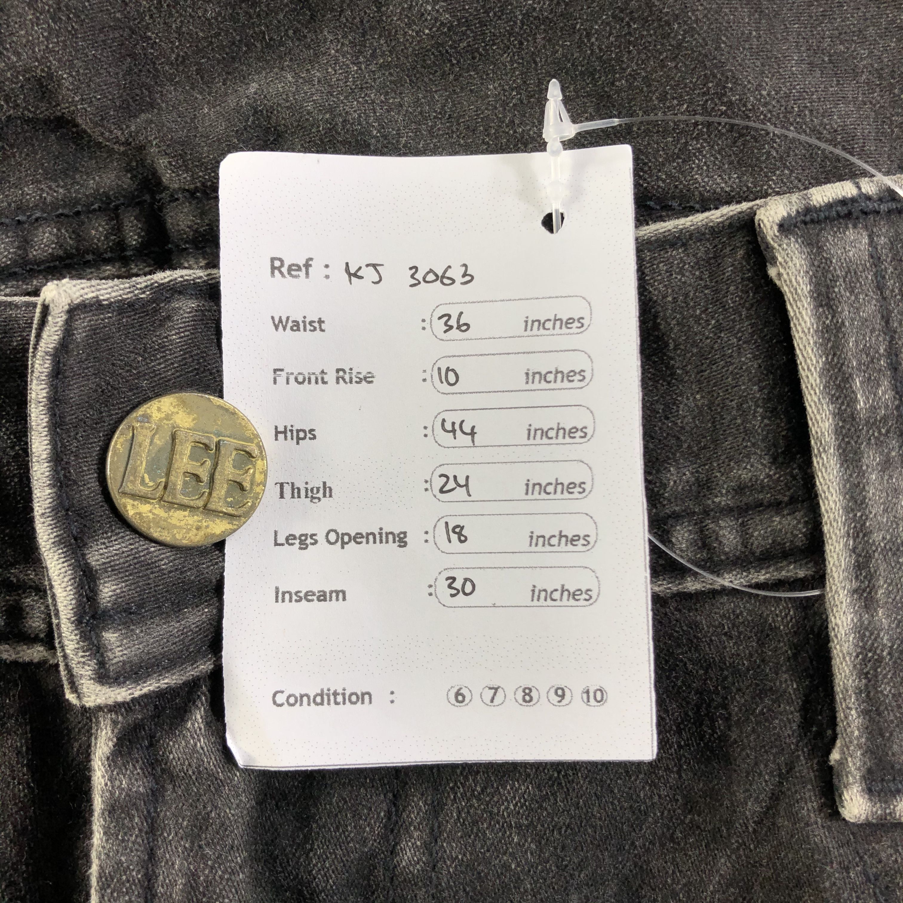 Lee Vintage Lee Flare Jeans Faded Black Denim KJ3063 Size US 34 / EU 50 - 10 Thumbnail