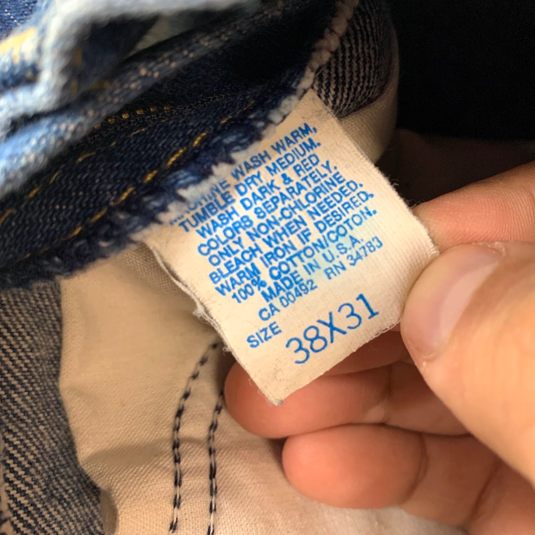Lee VINTAGE Lee Denim Jeans Mens 35x29 Blue Straight Fit 35 29 90s United States Denim Jeans Mens Blue Straight Fit 90s Size US 35 - 4 Thumbnail