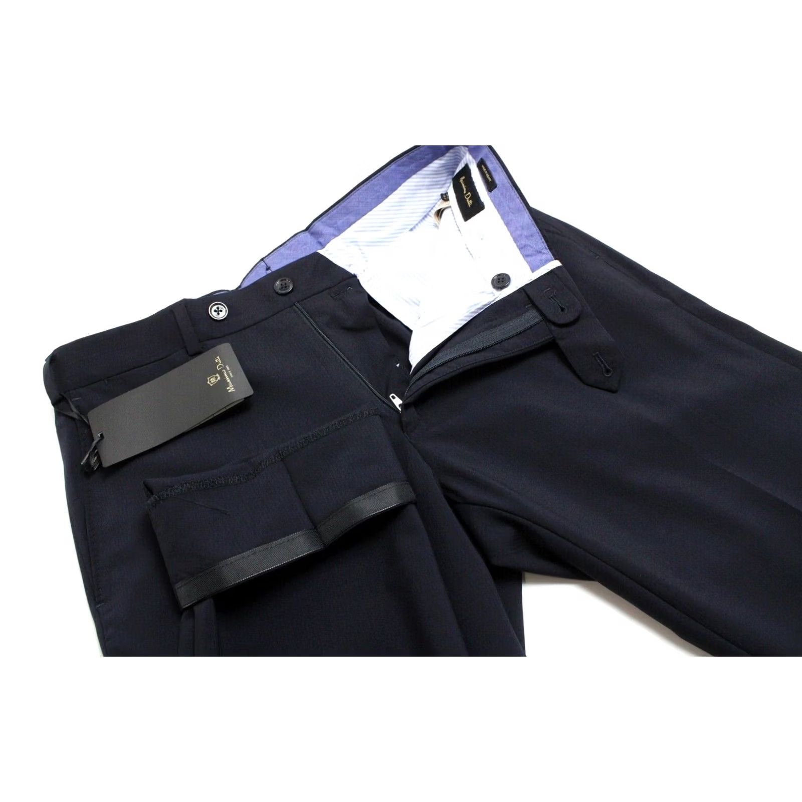 Massimo Dutti Massimo Dutti Trousers Men US 30 Wool Pinstripe Dark Blue Slim Style Size US 30 / EU 46 - 4 Thumbnail