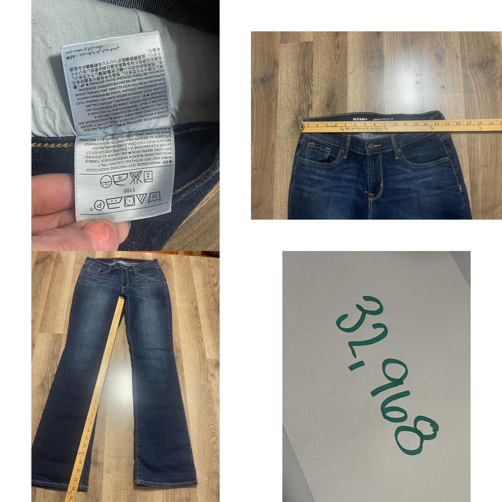Old Navy Old Navy Jeans Women's 4 Blue Denim Curvy Mid Rise Pockets Dark Wash Bootcut Jeans Mens Size 27" / US 4 / IT 40 - 8 Thumbnail
