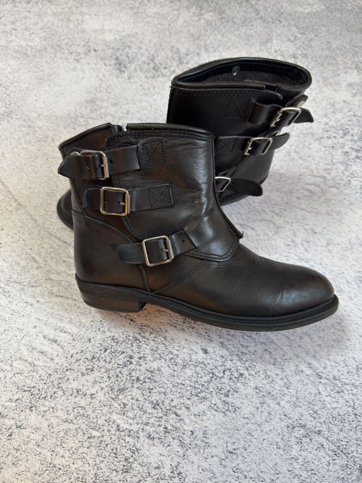 Golden Goose Golden Goose Noha Triple Strap Biker Boots Black Leather Size US 10 / IT 40 - 5 Thumbnail