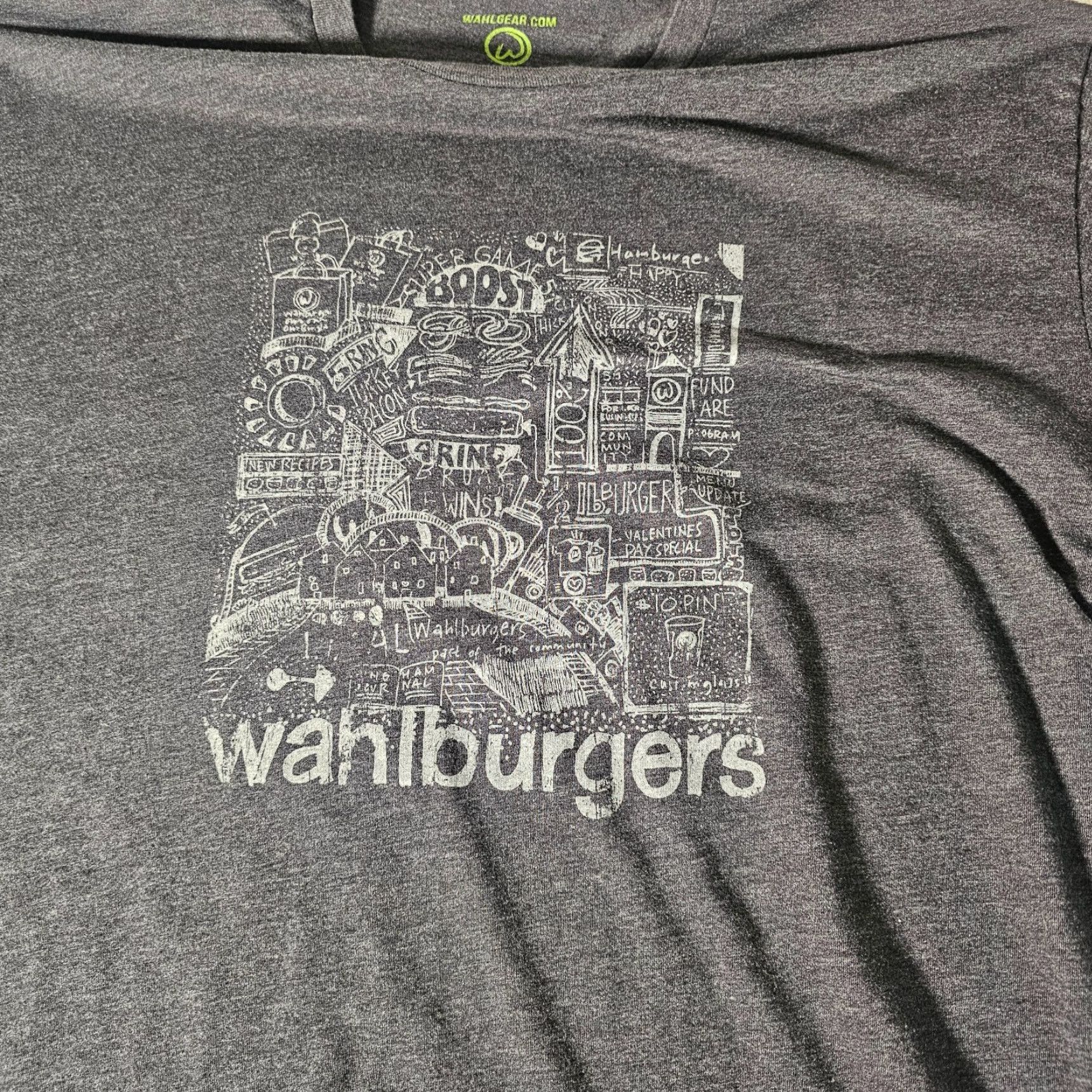 Vintage Wahlburger Shirt LARGE Unisex T-Shirt Black Crew Neck Logo Tee Wahlburgers Buttons Not Included (adjust if needed) Size US L / EU 52-54 / 3 - 3 Thumbnail