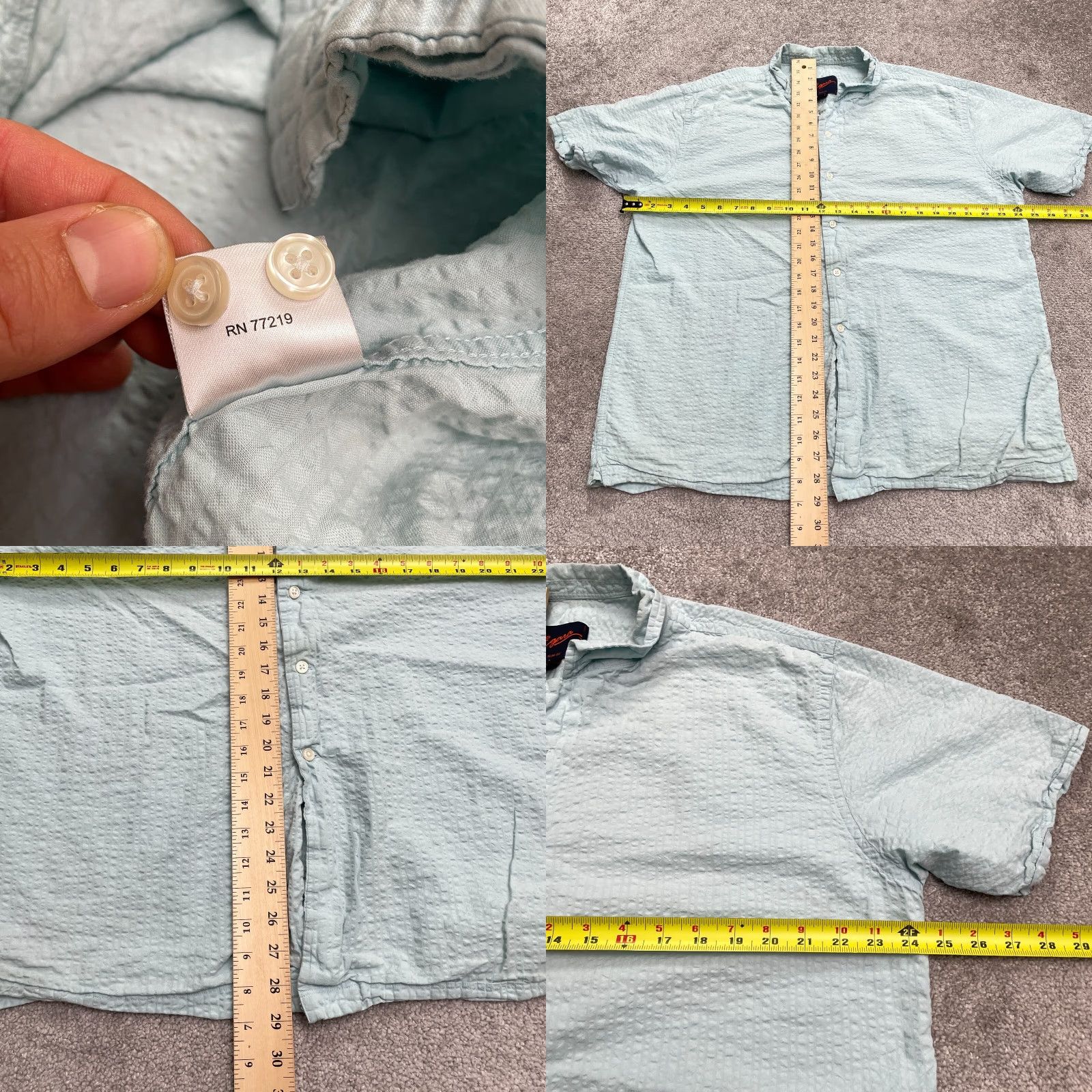 Egara Egara Slim Fit Button Down Shirt Mens XL Light Green Summer Casual Outdoor Size US XL / EU 56 / 4 - 8 Thumbnail