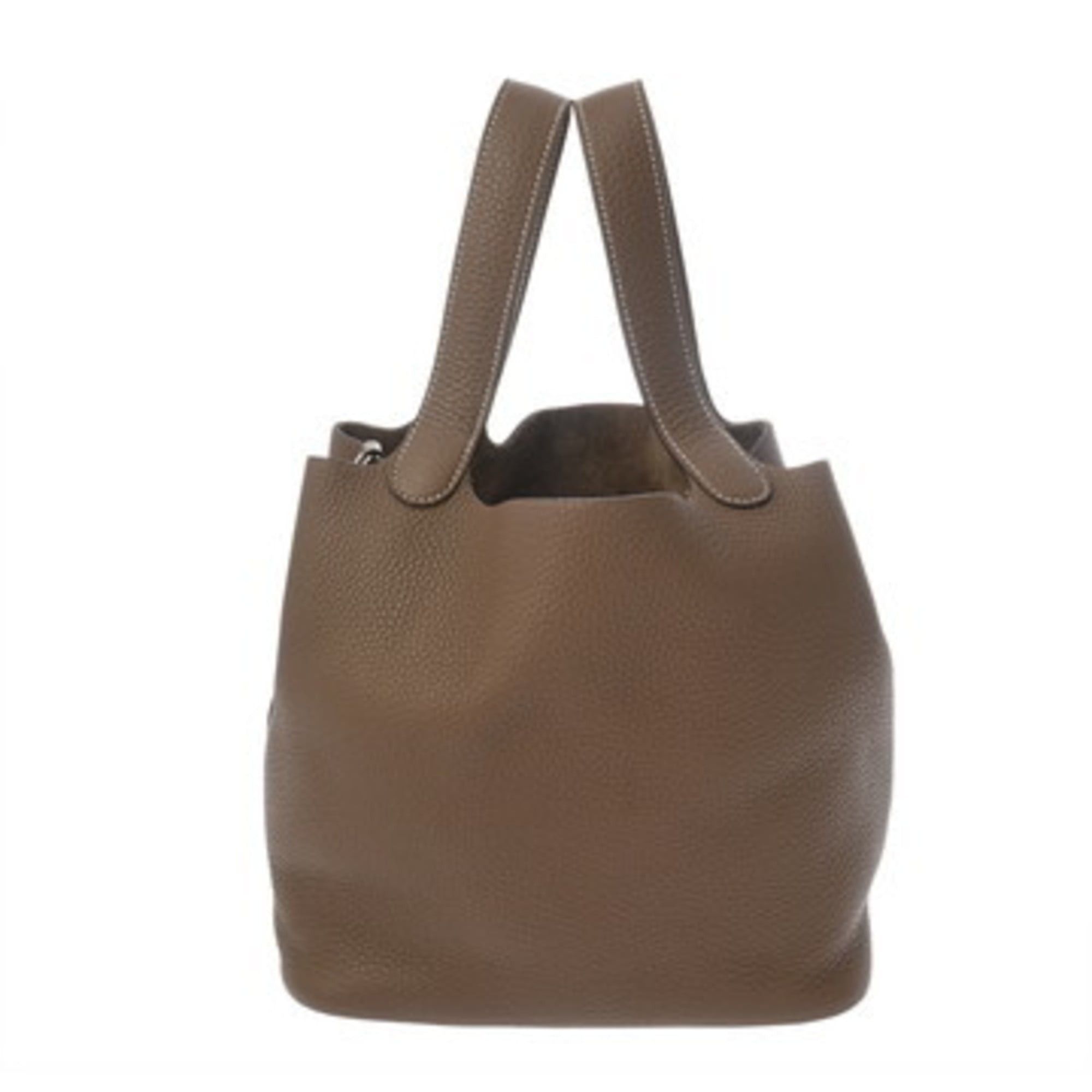 HERMES Picotin Lock MM Etoupe Y Stamp (circa 2020) Women's Taurillon Clemence Handbag A Rank Pre-owned Ginzo