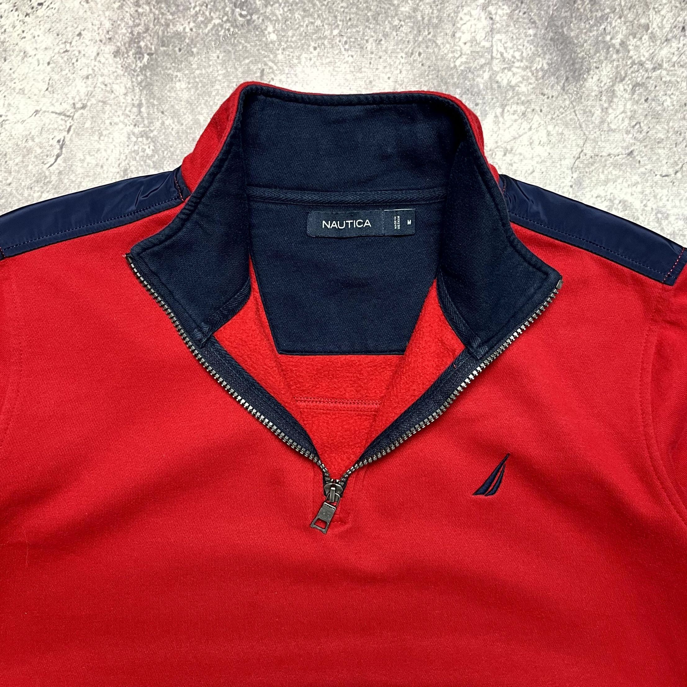 Nautica Nautica Red 1/4 Zip Fleece Pullover Embroidered Logo Size M Size US M / EU 48-50 / 2 - 3 Thumbnail