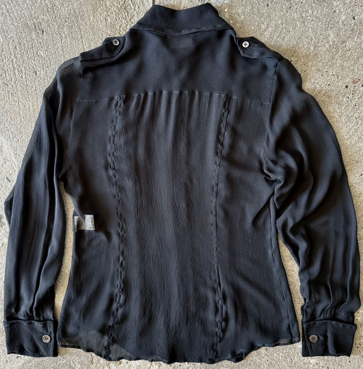 Gucci Gucci - Tom Ford - Fall 1996 - Sheer Silk with Epaulettes Size S / US 4 / IT 40 - 10 Thumbnail