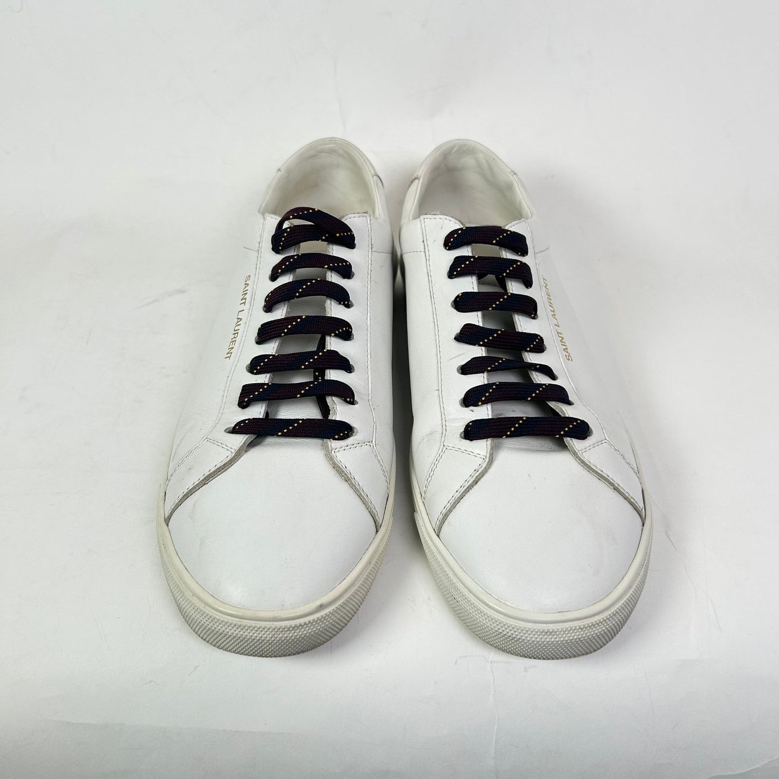 Saint Laurent Paris Saint Laurent White Andy Leather Low-Top Sneaker Size 42 Size US 9 / EU 42 - 2 Thumbnail