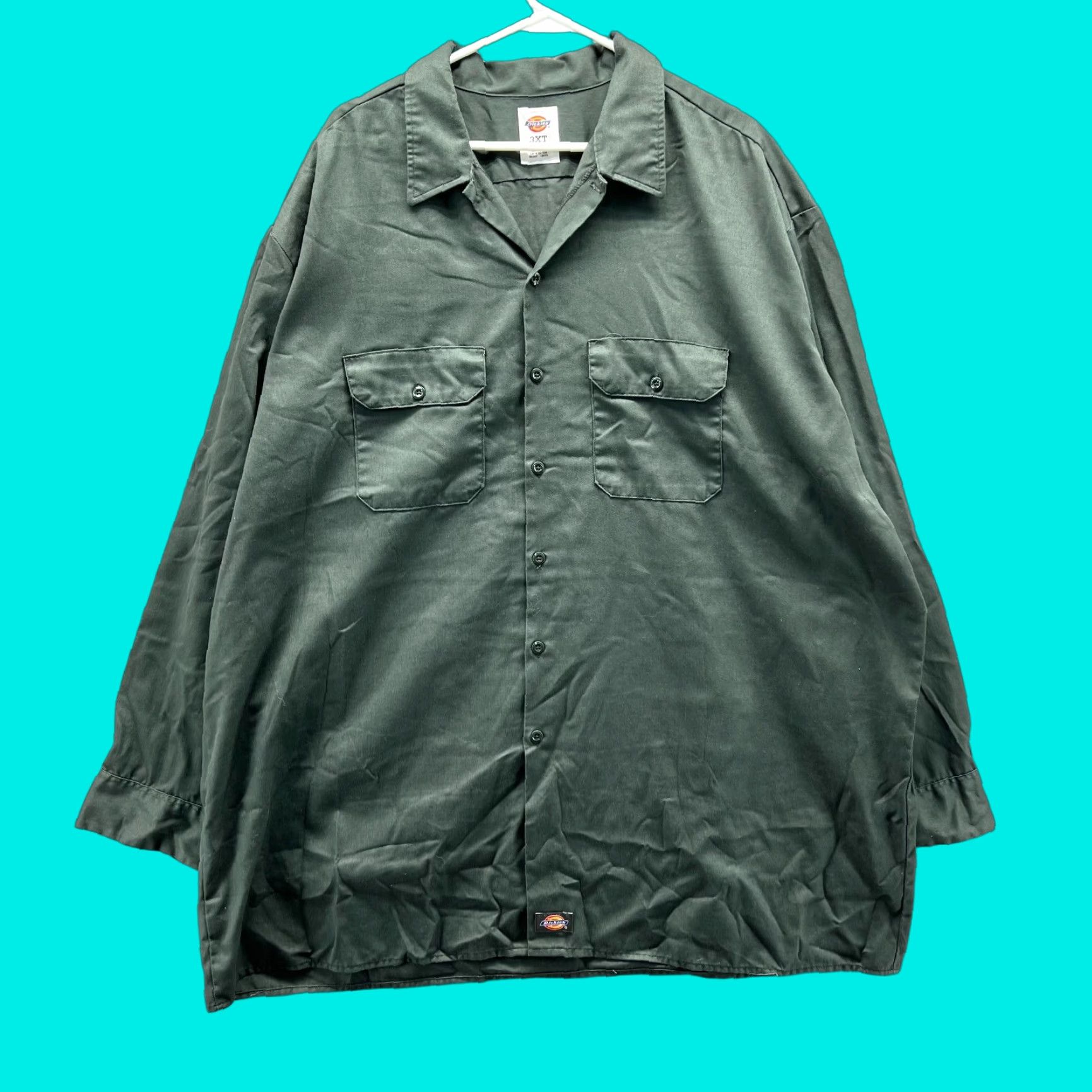 Dickies Dickies Shirt Mens 3XT Legend Green Casual Button Down Twill Workwear Tall Size US XXL / EU 58 / 5 - 1 Thumbnail
