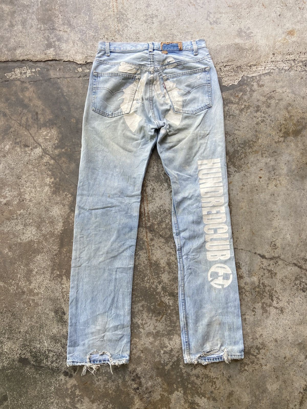 Levi's VINTAGE Levi’s 501 x HUNDREDCLUB Punk Rock Jeans Size US 30 / EU 46 - 7 Thumbnail