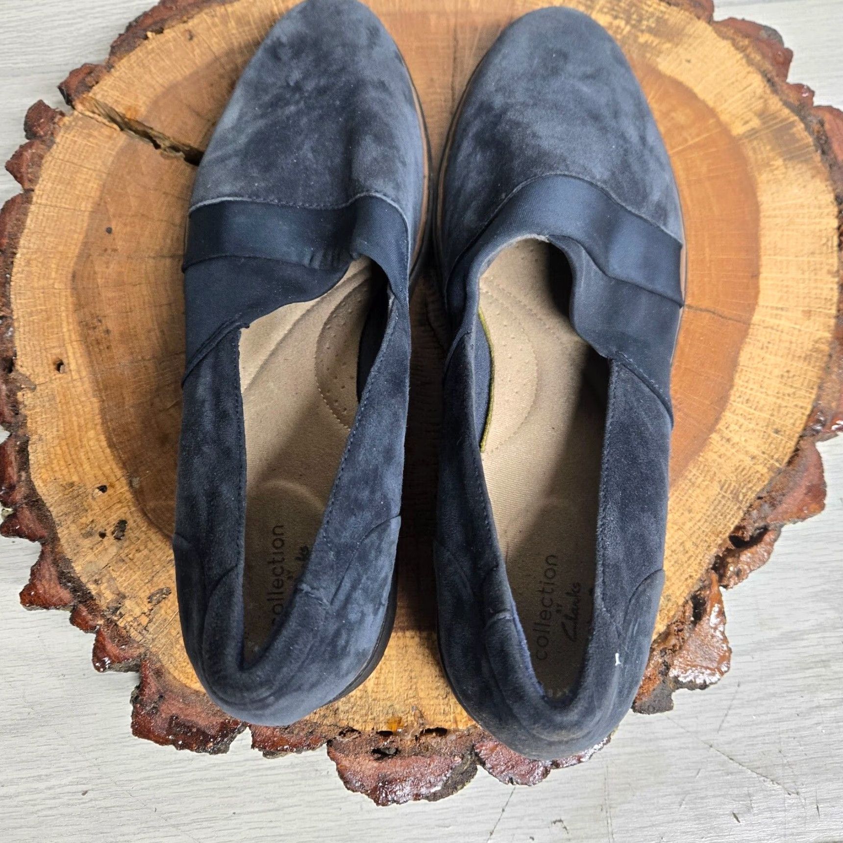 Clarks Clarks Collection Blue Suede Low Wedge Slip-On Loafers Adult Women's 11 Size US 11 / IT 41 - 5 Thumbnail