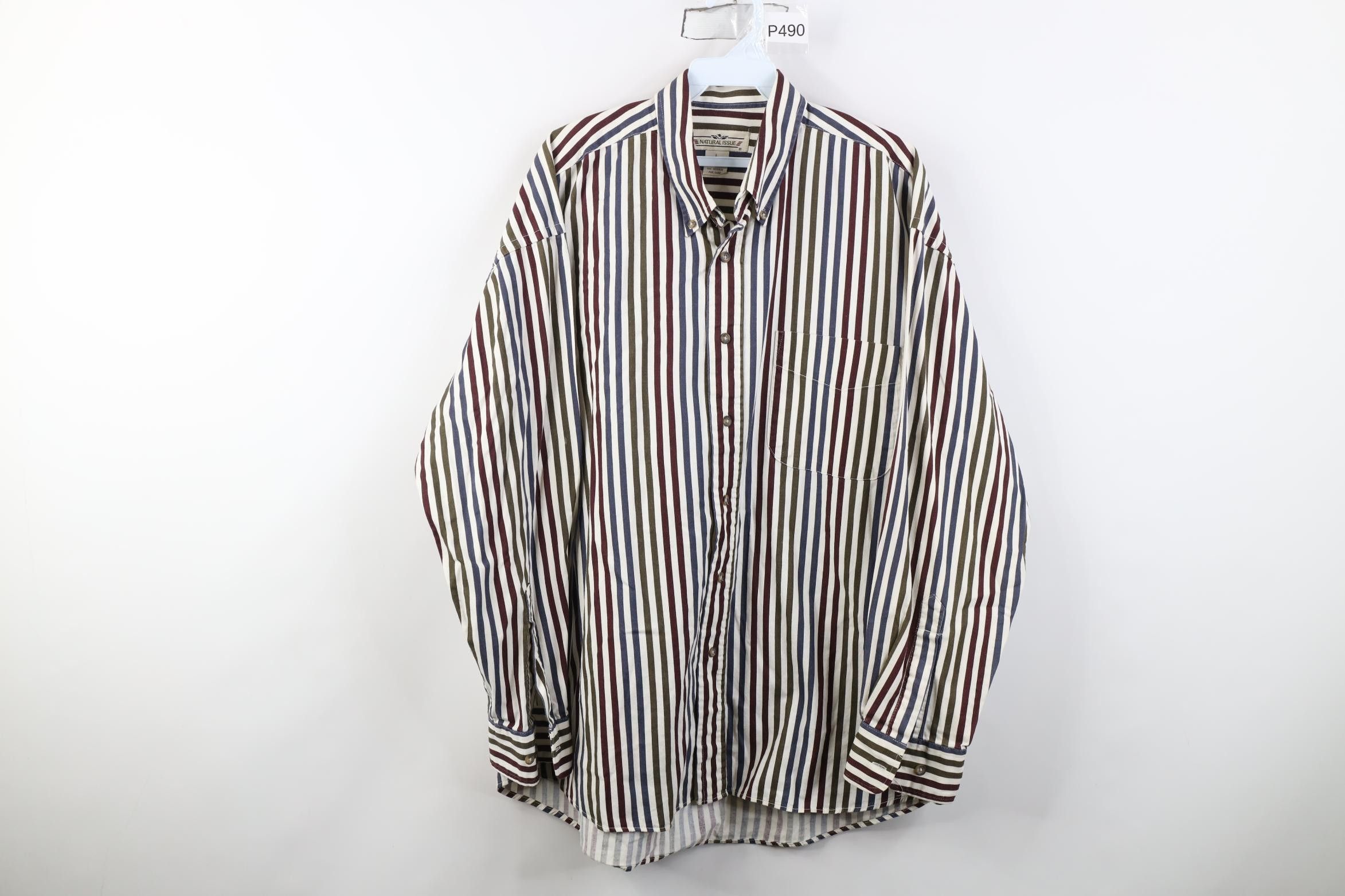 Vintage Vintage 90s Streetwear Twill Collared Button Down Shirt Size US L / EU 52-54 / 3 - 1 Thumbnail