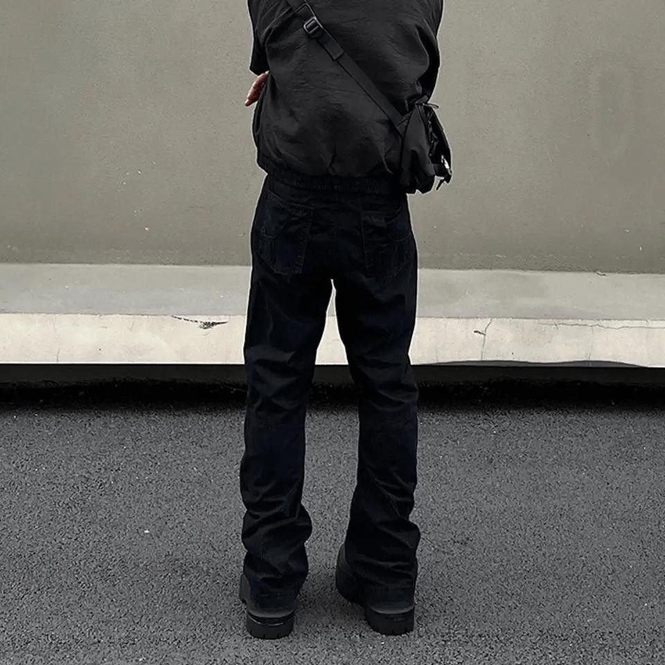 Black Slim Straight Carpenter Cargo Pants