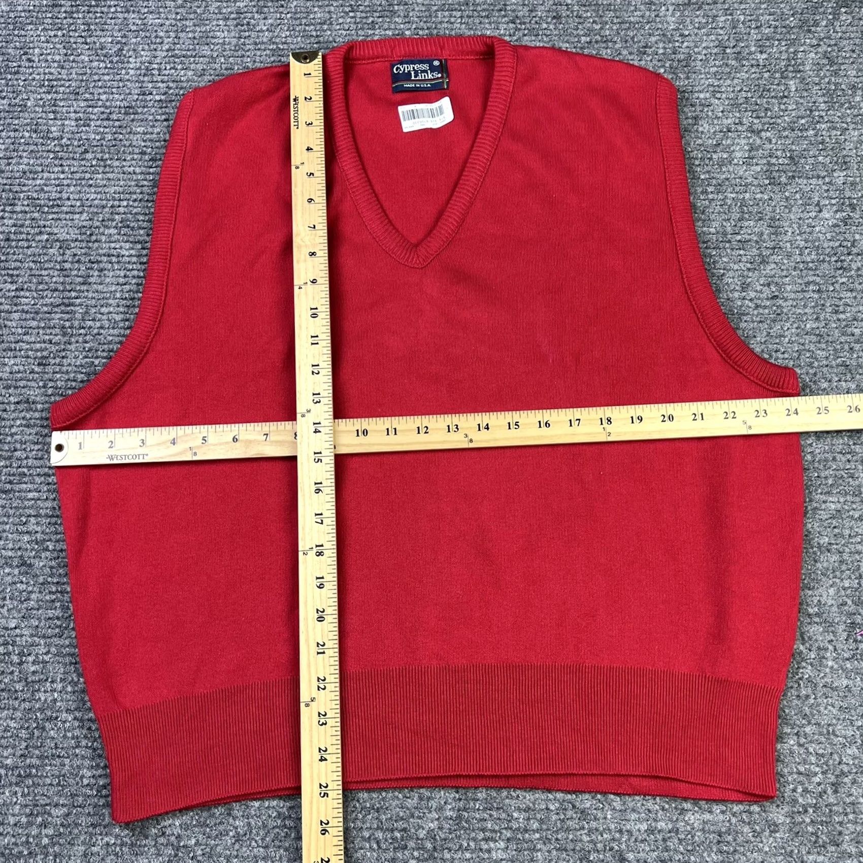 Vintage VINTAGE Cypress Links Red V-Neck Golf Sweater Vest Adult XL Men Size US XL / EU 56 / 4 - 4 Thumbnail