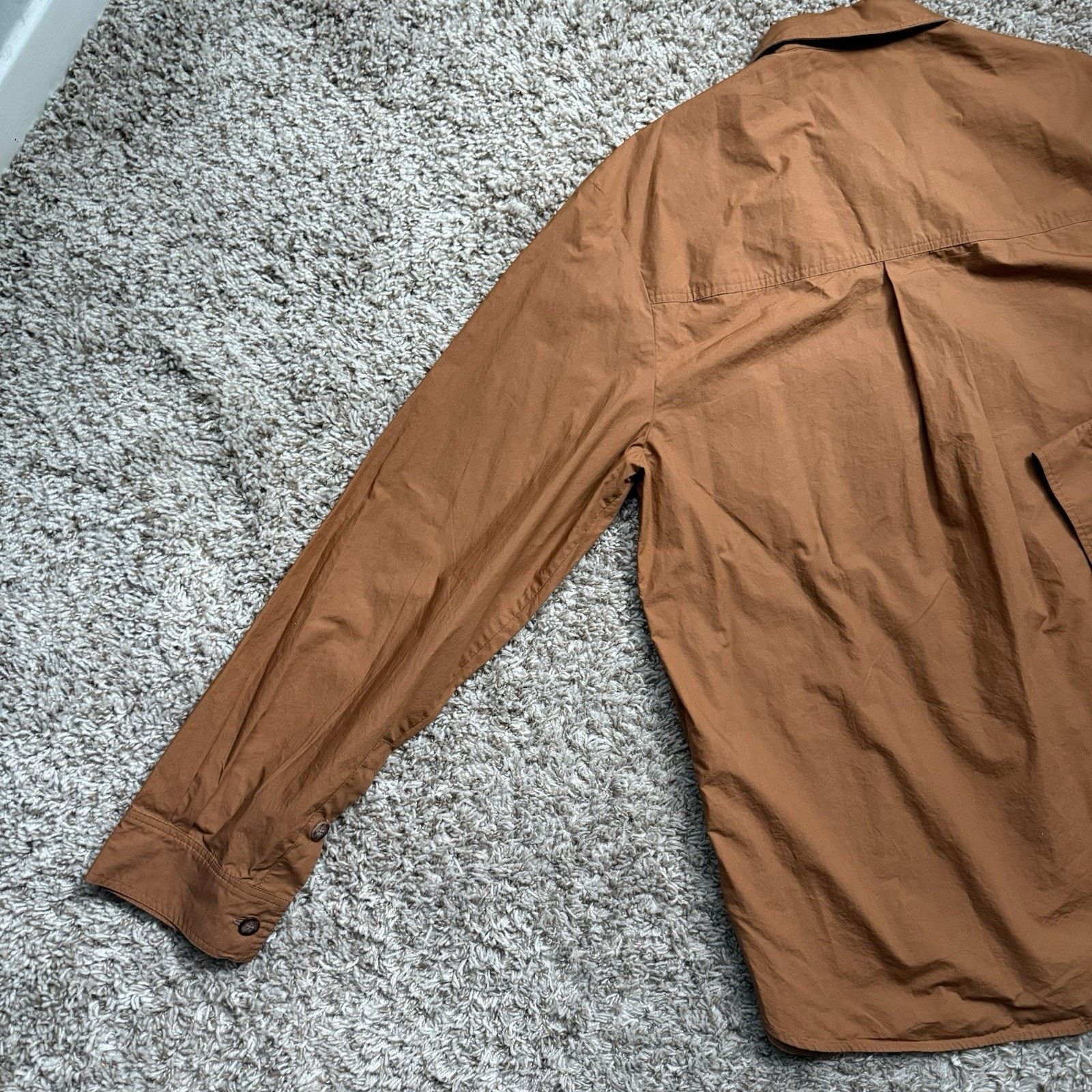 Nanushka $520 Nanushka Tan Orange Damos Shirt Oversized Button Up Size US M / EU 48-50 / 2 - 12 Thumbnail