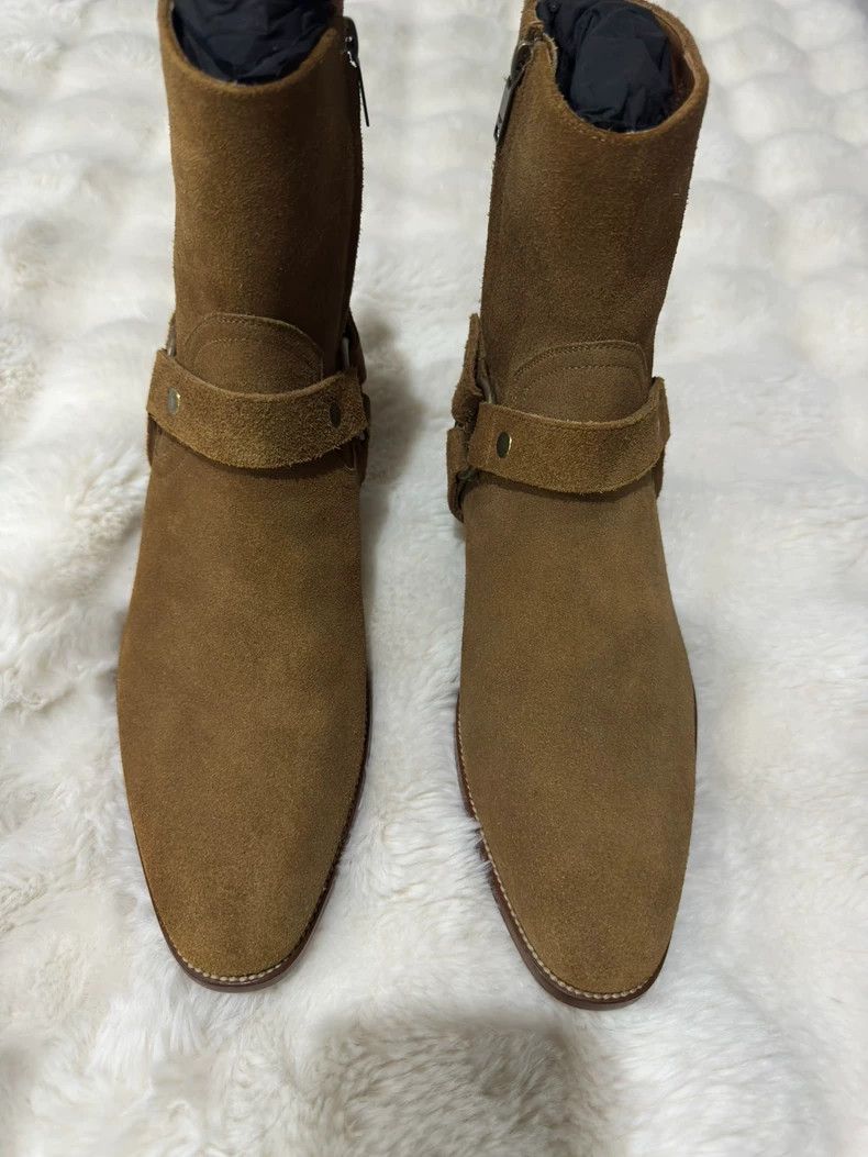 Saint Laurent Paris Saint Laurent Paris Suede buckled Chelsea boots 2505-Nextar Size US 10 / EU 43 - 4 Thumbnail