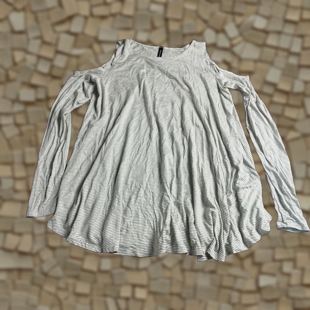 Vintage rags&coutures Shirt Women Small Green White Striped Cold Shoulder Regular Size S / US 4 / IT 40 - 1 Thumbnail