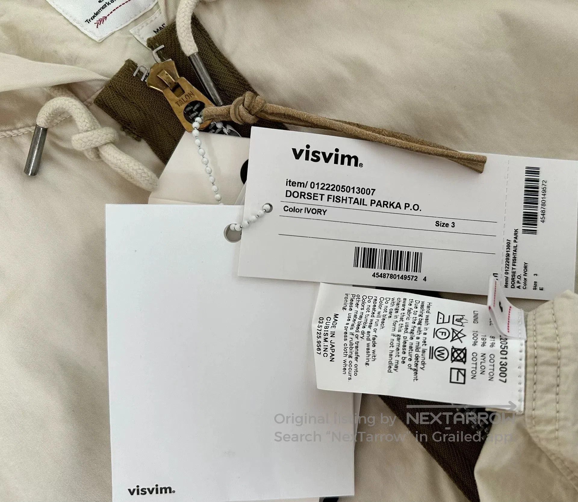 Visvim visvim dorset fishtail parka jacket ivory. Size US S / EU 44-46 / 1 - 3 Thumbnail