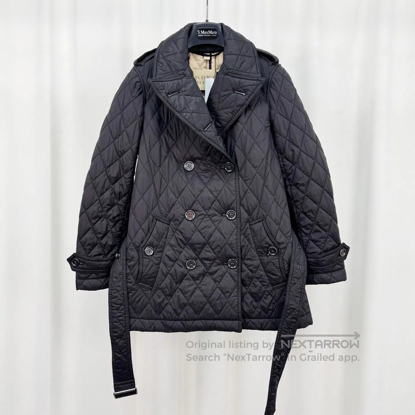 Burberry Burberry Black Quilted Double-Breasted Coat. Size M / US 6-8 / IT 42-44 - 1 Thumbnail