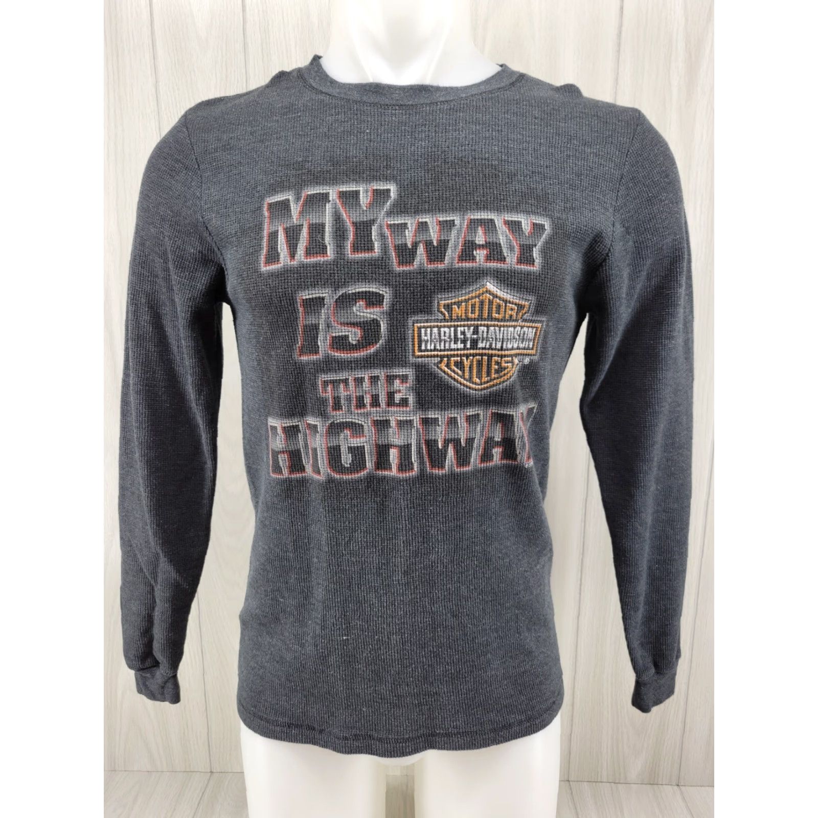 Harley Davidson Harley-Davidson T-Shirt Men Long Sleeve Pullover California Thermal Gray M Regular Camo Logo Graphic Size US M / EU 48-50 / 2 - 2 Thumbnail