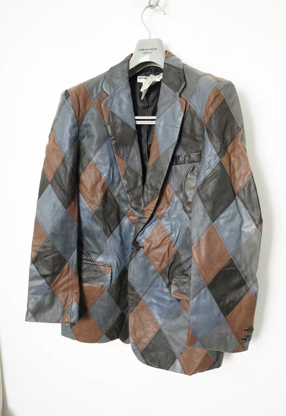 Katharine Hamnett London Katharine Hamnett Argyle Panel Leather Jacket Size US M / EU 48-50 / 2 - 2 Thumbnail