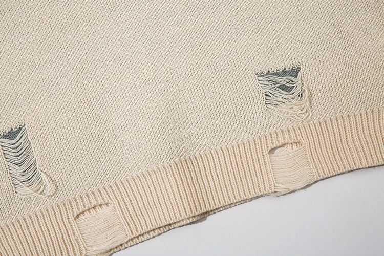 Japanese Brand × Vintage Skull print sweater knitted oversize pullover with holes Size US M / EU 48-50 / 2 - 5 Thumbnail