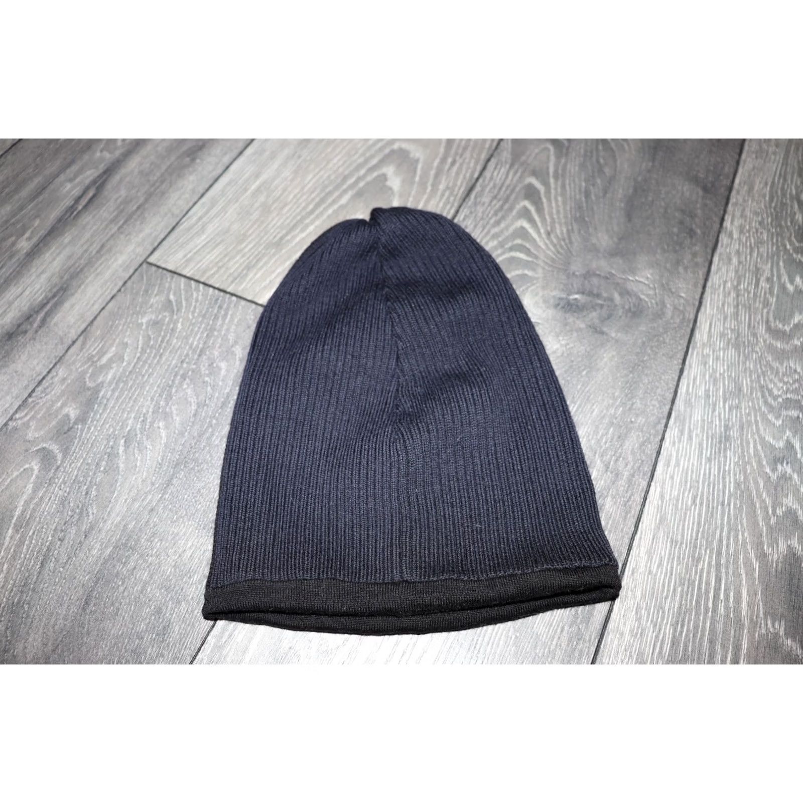 Acne Studios ACNE STUDIOS Winter Hat 100% Merino Wool Black Blue One Size Mens Vintage Authentic Original Hat Size ONE SIZE - 4 Thumbnail