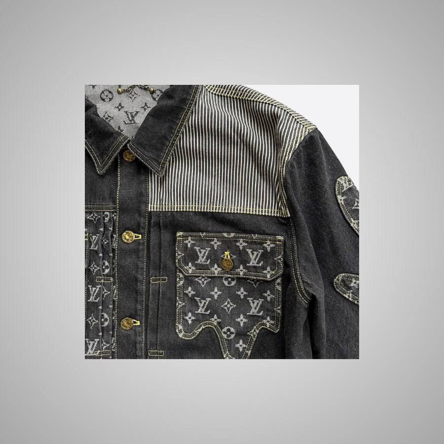 Louis Vuitton LOUIS VUITTON NIGO BLACK & GREY MONOGRAM CRAZY DENIM JACKET Size US XXL / EU 58 / 5 - 4 Thumbnail