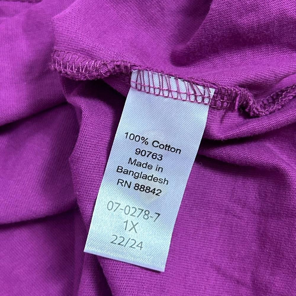 Designer Roaman’s l Two-Pocket Soft Knit Tunic Purple 1X Size XL / US 12-14 / IT 48-50 - 10 Thumbnail
